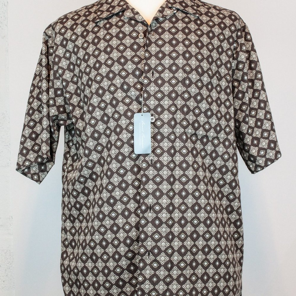 Daniel Cremieux Short-Sleeve Printed Button Down Shirt Medium